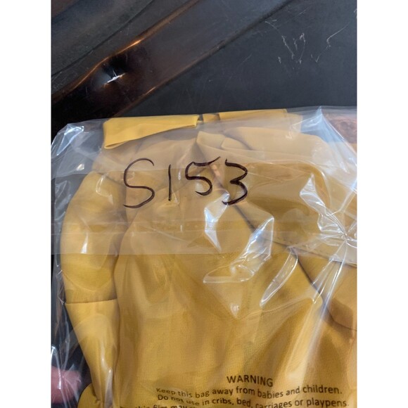 Yellow Pleated Mock Neck Blouse Long Adjustable Ribbon Sleeve Size (M) Medium - Picture 12 of 12